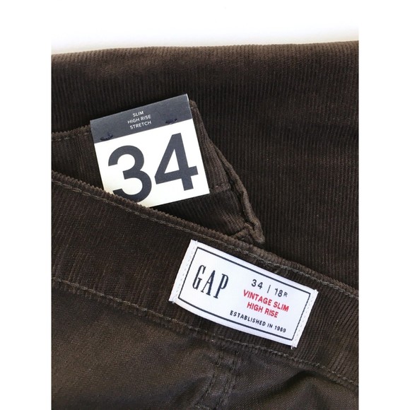 NWT Gap High Rise Vintage Slim Corduroy Pants Women’s Sz 18 Regular Brown - Picture 6 of 9